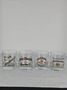 Jack Daniels "Old No. 7" Assorted Whiskey Tumblers Set of Four